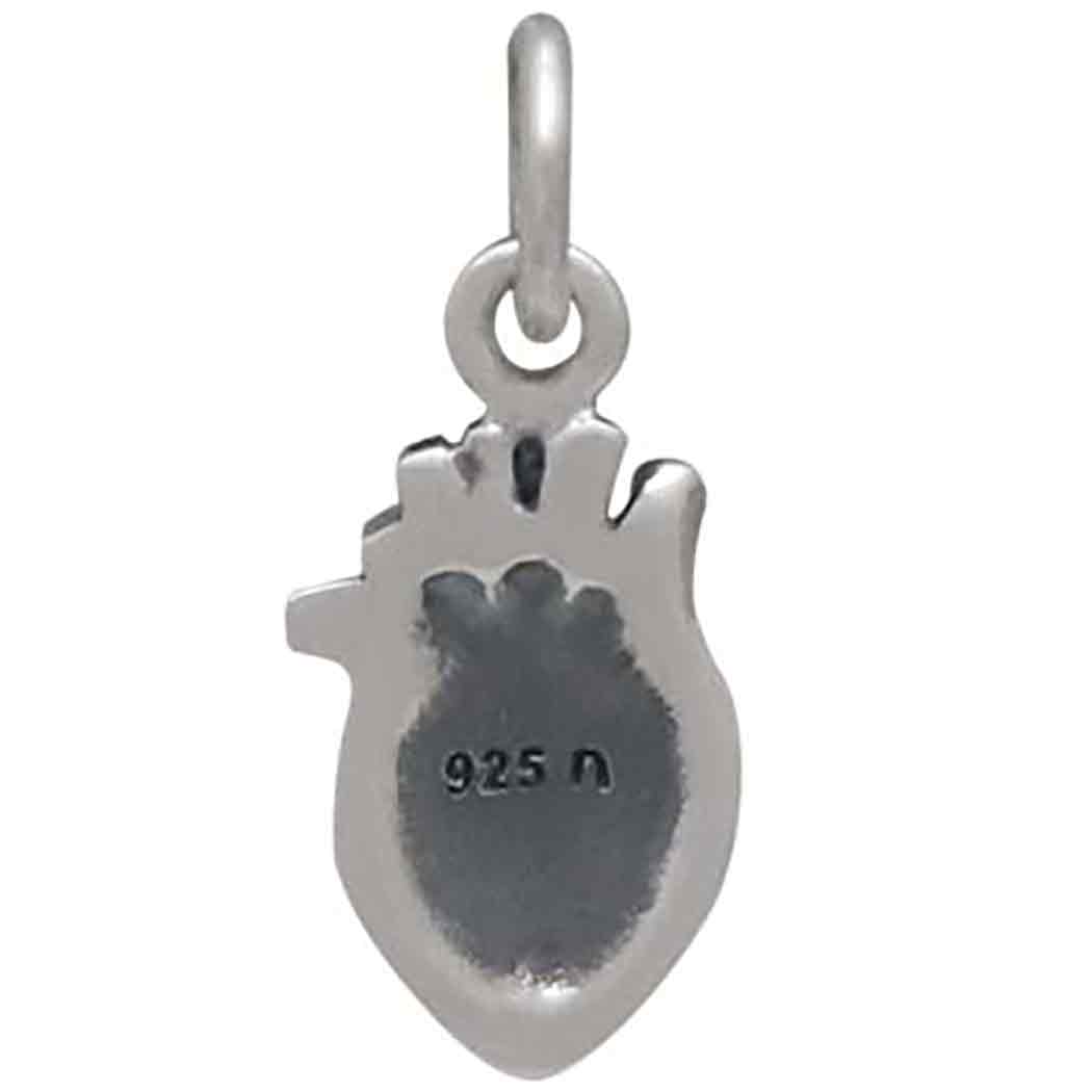 Sterling Silver Mini Anatomical Heart Charm - Poppies Beads n' More