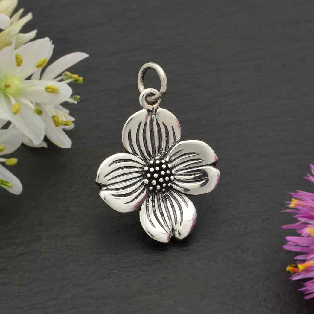 Sterling Silver Dogwood Flower Charm