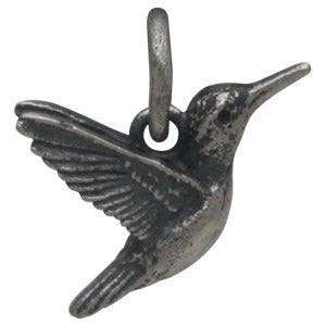 Sterling Silver 3D Hummingbird Charm - Poppies Beads n' More