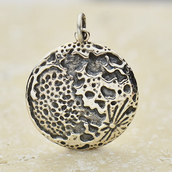 Sterling Silver Full Moon Pendant - Poppies Beads n' More