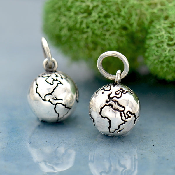 Sterling Silver 3D World Charm - Poppies Beads n' More