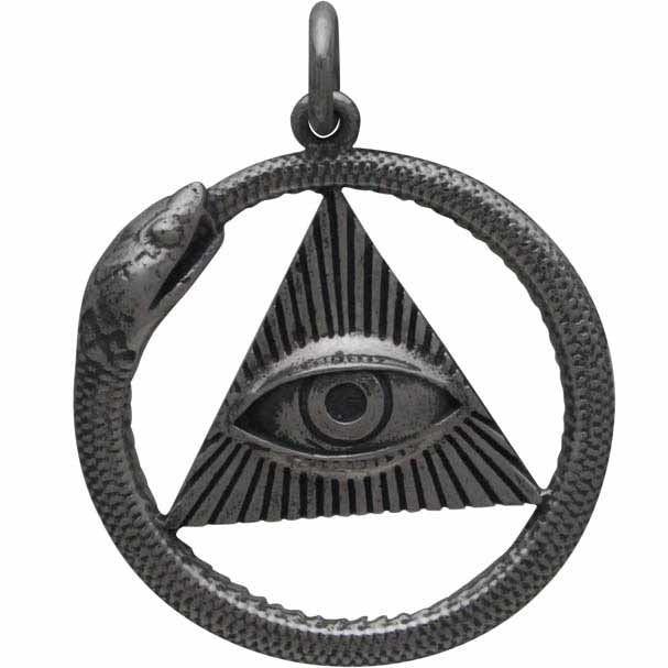 All Seeing Eye and Ouroboros Pendant - Poppies Beads n' More