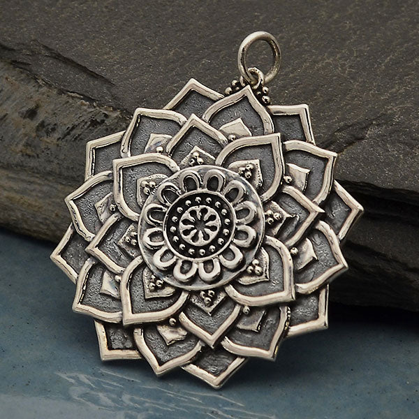 Lotus Mandala Pendant - Large - Poppies Beads n' More