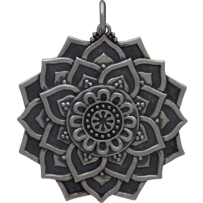 Lotus Mandala Pendant - Large - Poppies Beads n' More