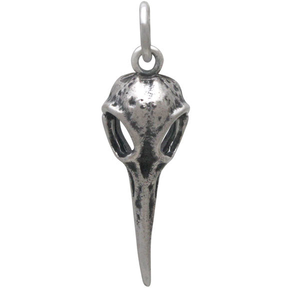 Sterling Silver Hummingbird Skull Charm, - Poppies Beads n' More