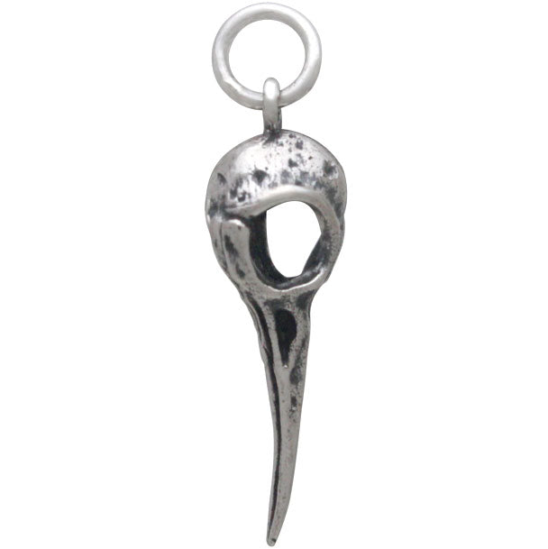 Sterling Silver Hummingbird Skull Charm, - Poppies Beads n' More