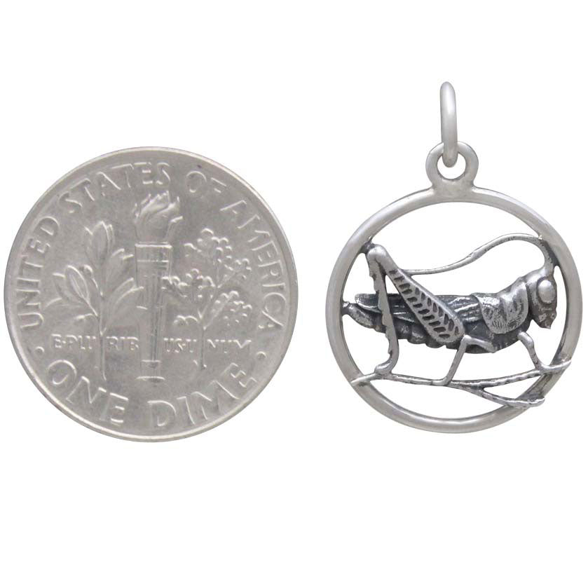 Sterling Silver Lucky Cricket Charm - Poppies Beads n' More