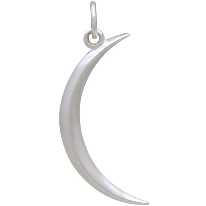 Skinny Ridged Moon Charm