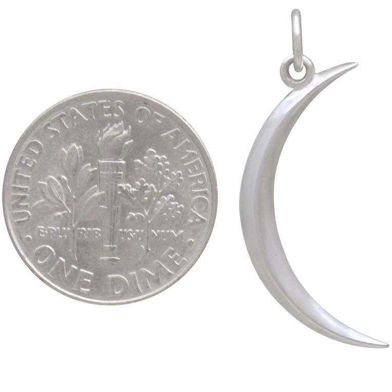 Skinny Ridged Moon Charm