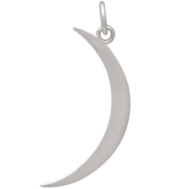 Skinny Ridged Moon Charm