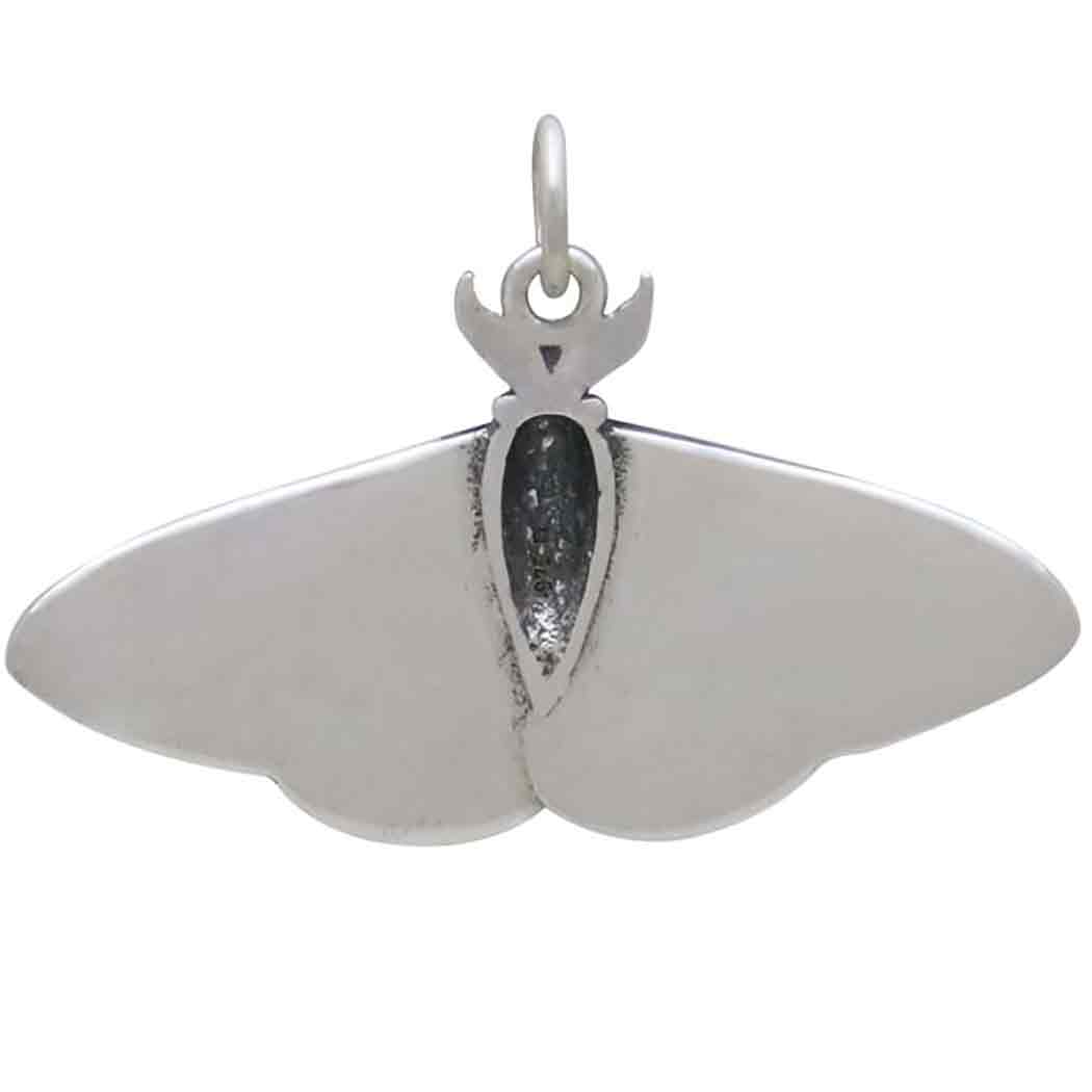 Sterling Silver Dimensional Moth Charm - Poppies Beads n' More