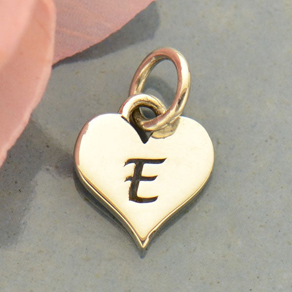 Small Silver Letter Heart Charm - Poppies Beads n' More