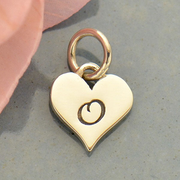 Small Silver Letter Heart Charm - Poppies Beads n' More