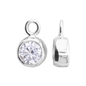 Sterling Silver Bezel Birthstone Charm - Poppies Beads n' More