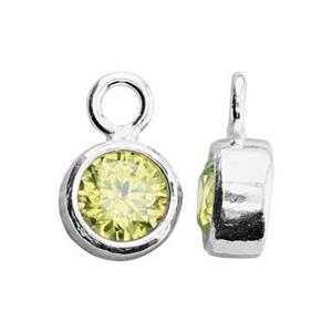 Sterling Silver Bezel Birthstone Charm - Poppies Beads n' More