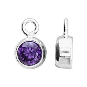 Sterling Silver Bezel Birthstone Charm - Poppies Beads n' More