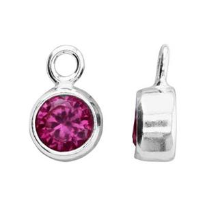 Sterling Silver Bezel Birthstone Charm - Poppies Beads n' More