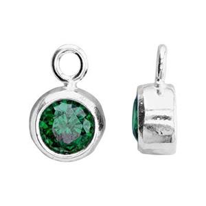 Sterling Silver Bezel Birthstone Charm - Poppies Beads n' More