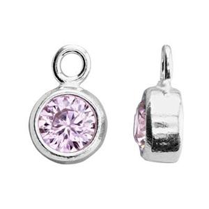 Sterling Silver Bezel Birthstone Charm - Poppies Beads n' More