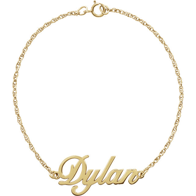 Script Nameplate Bracelet - Poppies Beads n' More