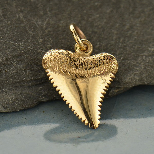 Small Natural Bronze Shark Tooth - Poppies Beads n' More