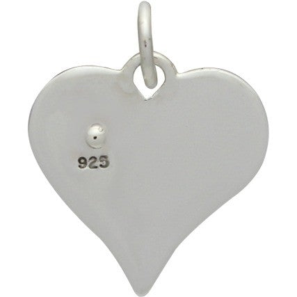 Silver Heart Pendant with Riveted Bronze Heart , - Poppies Beads n' More