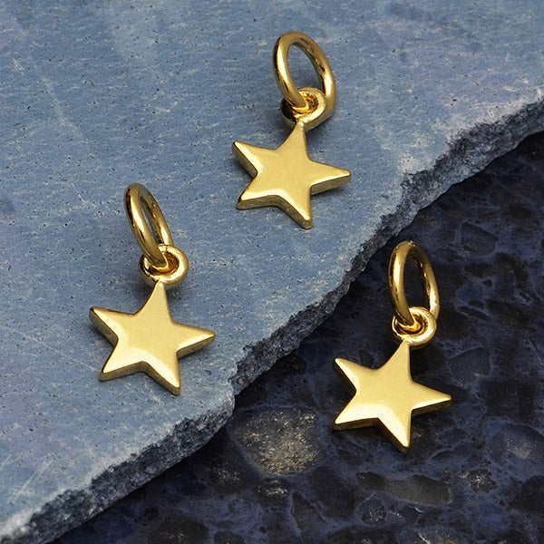 Tiny Flat Star Charm - Poppies Beads n' More