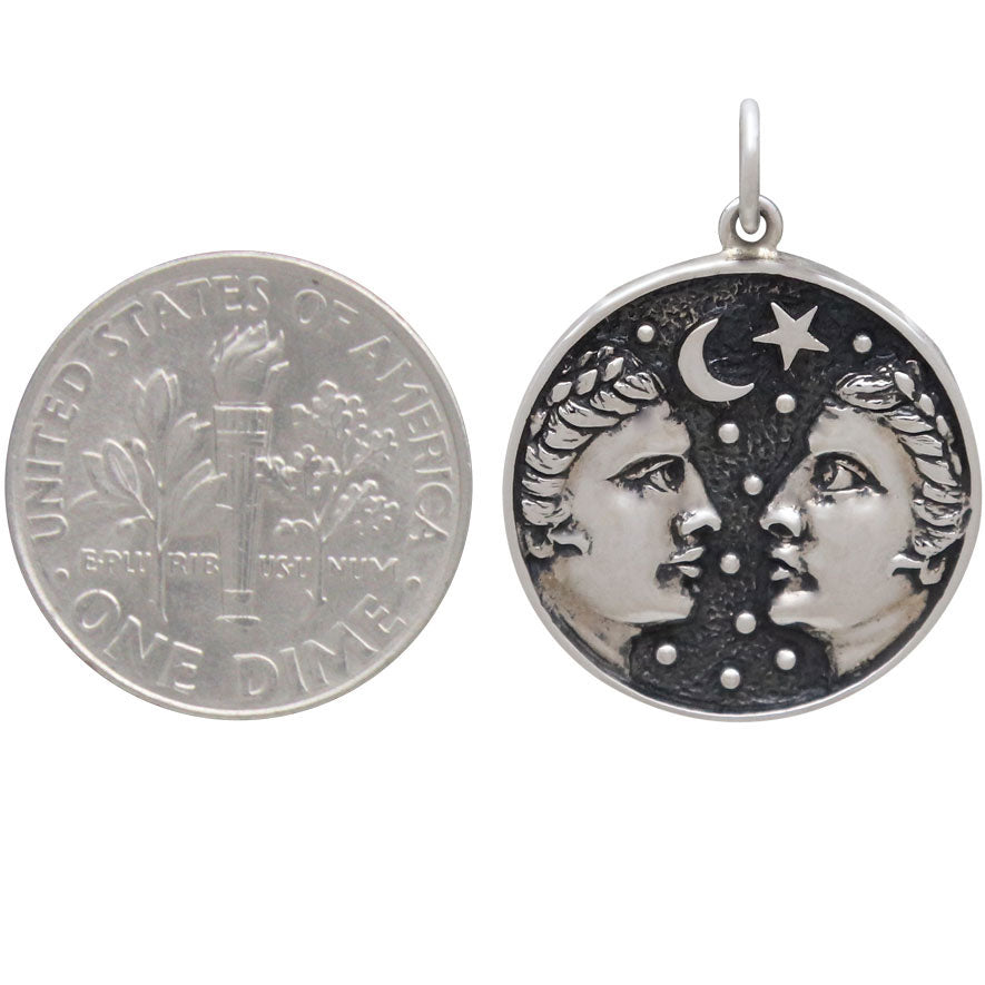 Sterling Silver Astrology Gemini Pendant - Poppies Beads n' More