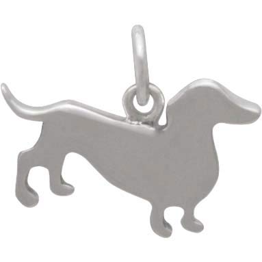 Sterling Silver Dachshund Dog Charm - Poppies Beads n' More