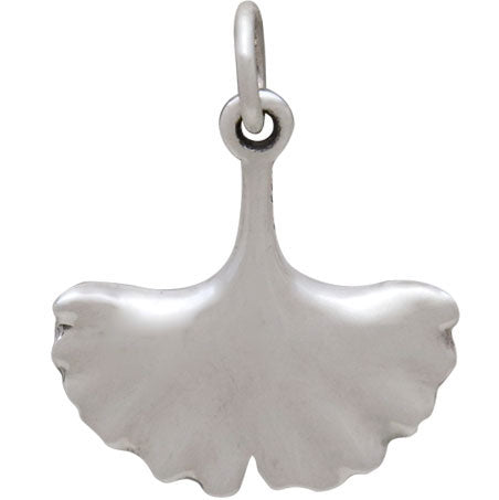 Sterling Silver Ginko Leaf Charm - Poppies Beads n' More