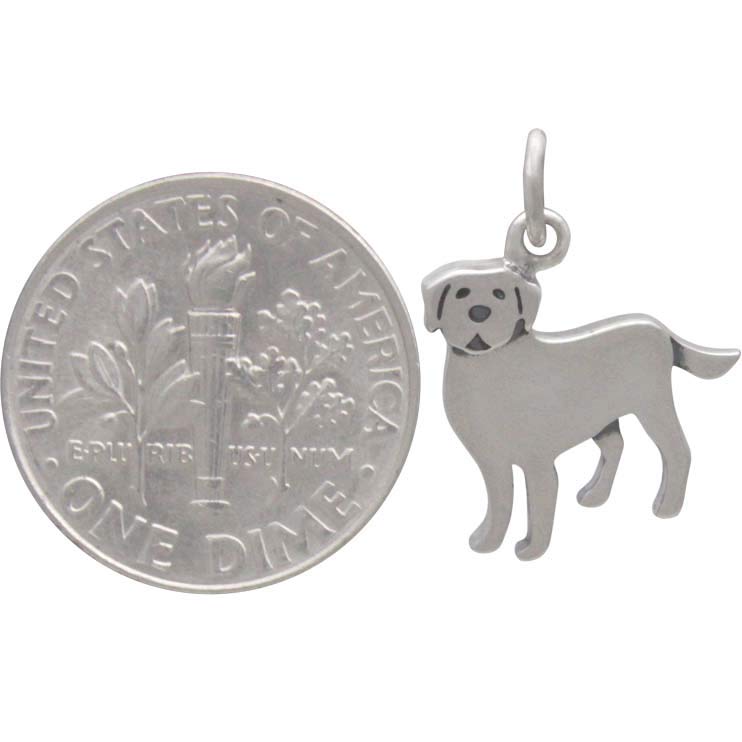 Sterling Silver Labrador Dog Charm - Poppies Beads n' More