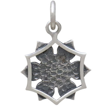 Sterling Silver Lotus Mandala Charm - Poppies Beads n' More