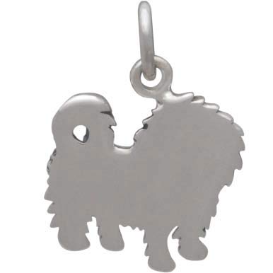 Sterling Silver Maltese Dog Charm - Poppies Beads n' More