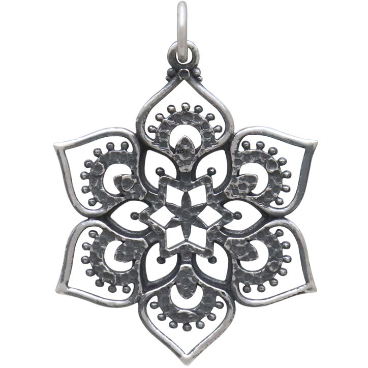 Openwork Lotus Mandala Pendant - Poppies Beads n' More