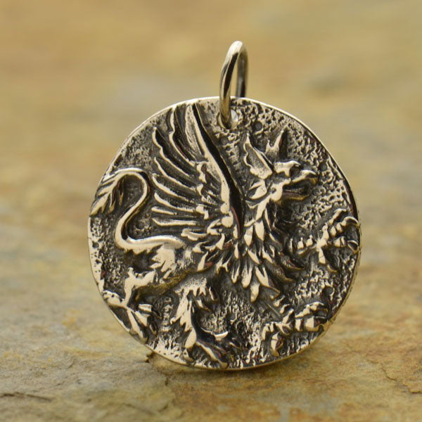 Ancient Coin Charm - Griffin - Poppies Beads n' More