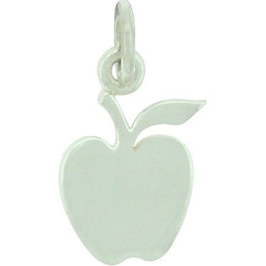 Sterling Silver Apple Charm - Food Charm, - Poppies Beads n' More
