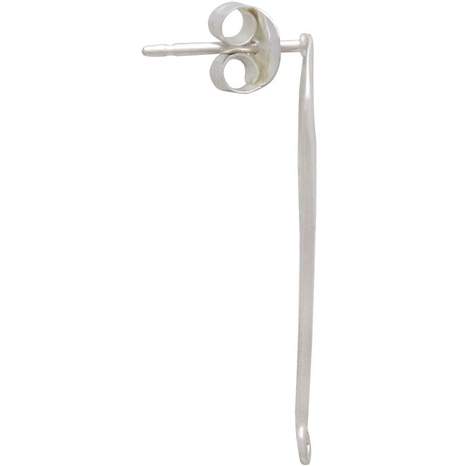 Sterling Silver Asymmetrical Arch Bar Post Earrings - Poppies Beads n' More