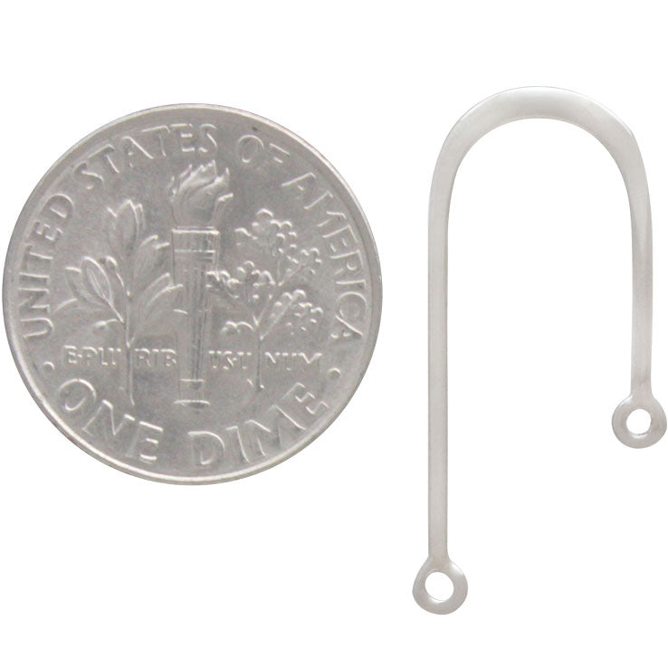 Sterling Silver Asymmetrical Arch Bar Post Earrings - Poppies Beads n' More