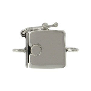 Sterling Silver Box Clasp - Sm Plain One Strand - Poppies Beads n' More