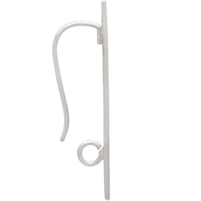Sterling Silver Center Line Hook Earrings - Poppies Beads n' More