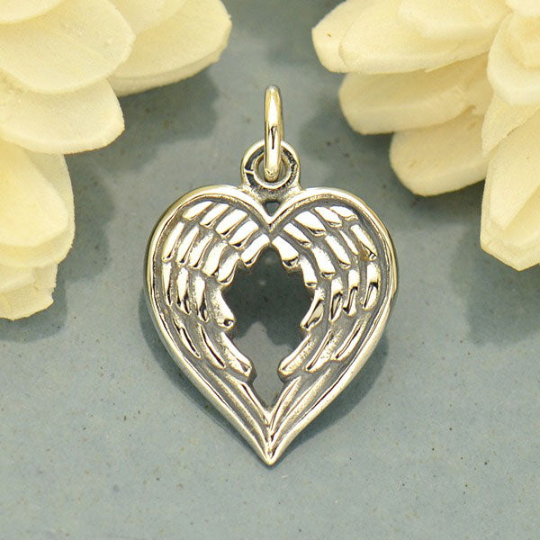 Sterling Silver Double Wing Charm, - Poppies Beads n' More
