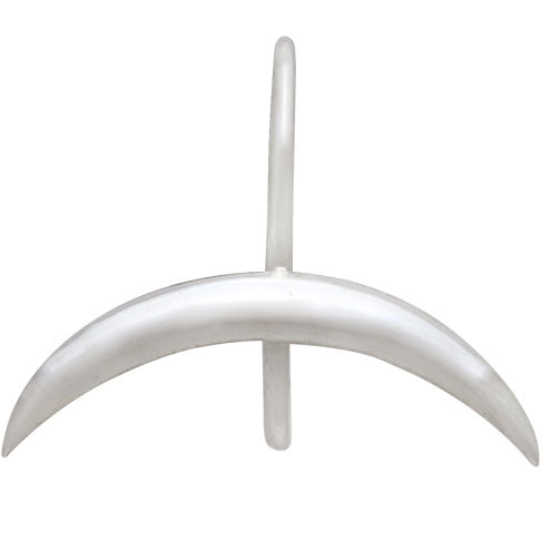 Ear Hooks with Ridged Crescent Moon - Poppies Beads n' More