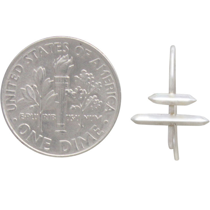 Sterling Silver Earring Hooks with Parallel Bars - Poppies Beads n' More