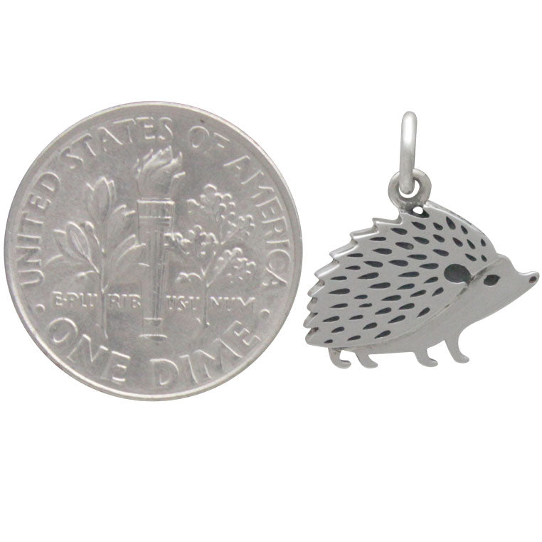 Sterling Silver Hedgehog Charm - Poppies Beads n' More