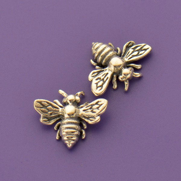 Sterling Silver Honey Bee Charm Embellishment - Poppies Beads n' More