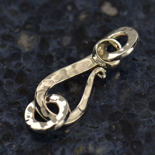 Hook and Eye clasp with Hammered Finish - Poppies Beads n' More