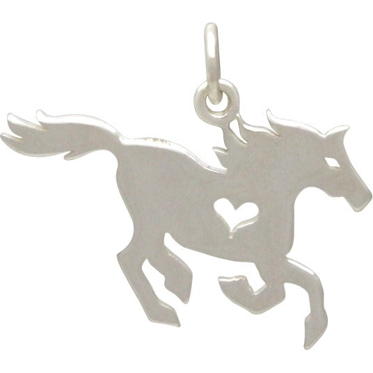 Horse Charm with Heart Cutout - Poppies Beads n' More