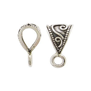 Jewelry Bail - Bail with Swirl Pattern - Poppies Beads n' More