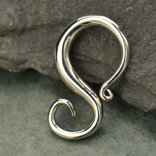 Sterling Silver Jewelry Bail - S-shaped Removable Bail - Poppies Beads n' More
