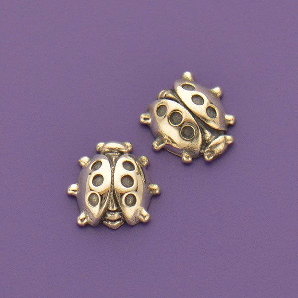 Sterling Silver Lady Bug Charm Embellishment - Poppies Beads n' More
